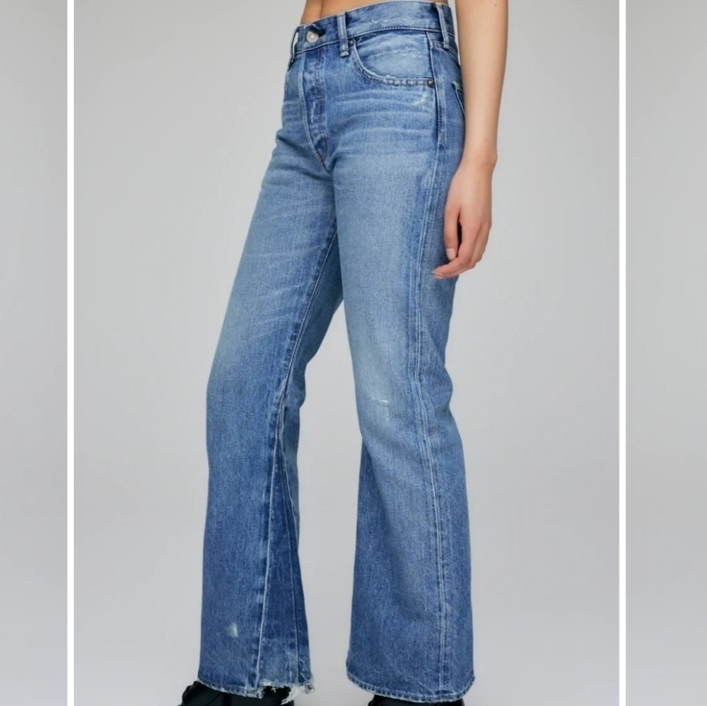 Moussy Vintage MV Saint Charles Remake Flare in blue made in Japan denim size 32